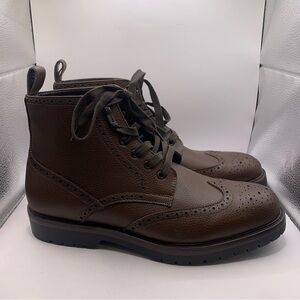 Nordstrom Rack Huxton Wingtip Brown Grain Leather Lace Up Boots US11.5M brown